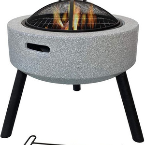 Outdoor magnesium oxide fire pit with poker metal garden terrace heater fire bowl grill