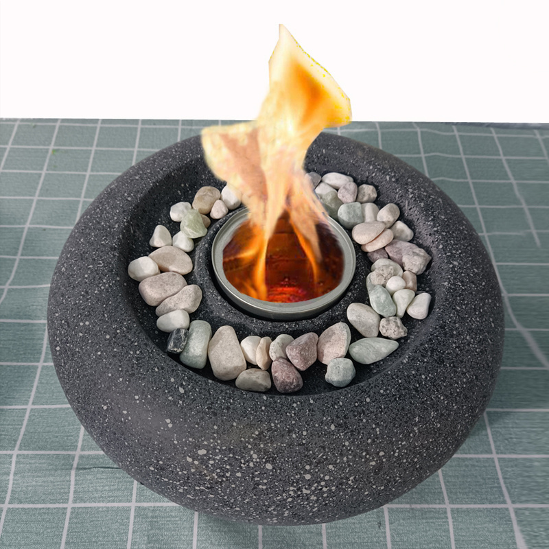 Hot Selling Portable Bio Ethanol Concrete Cement Fireplace Tabletop Fire Pit