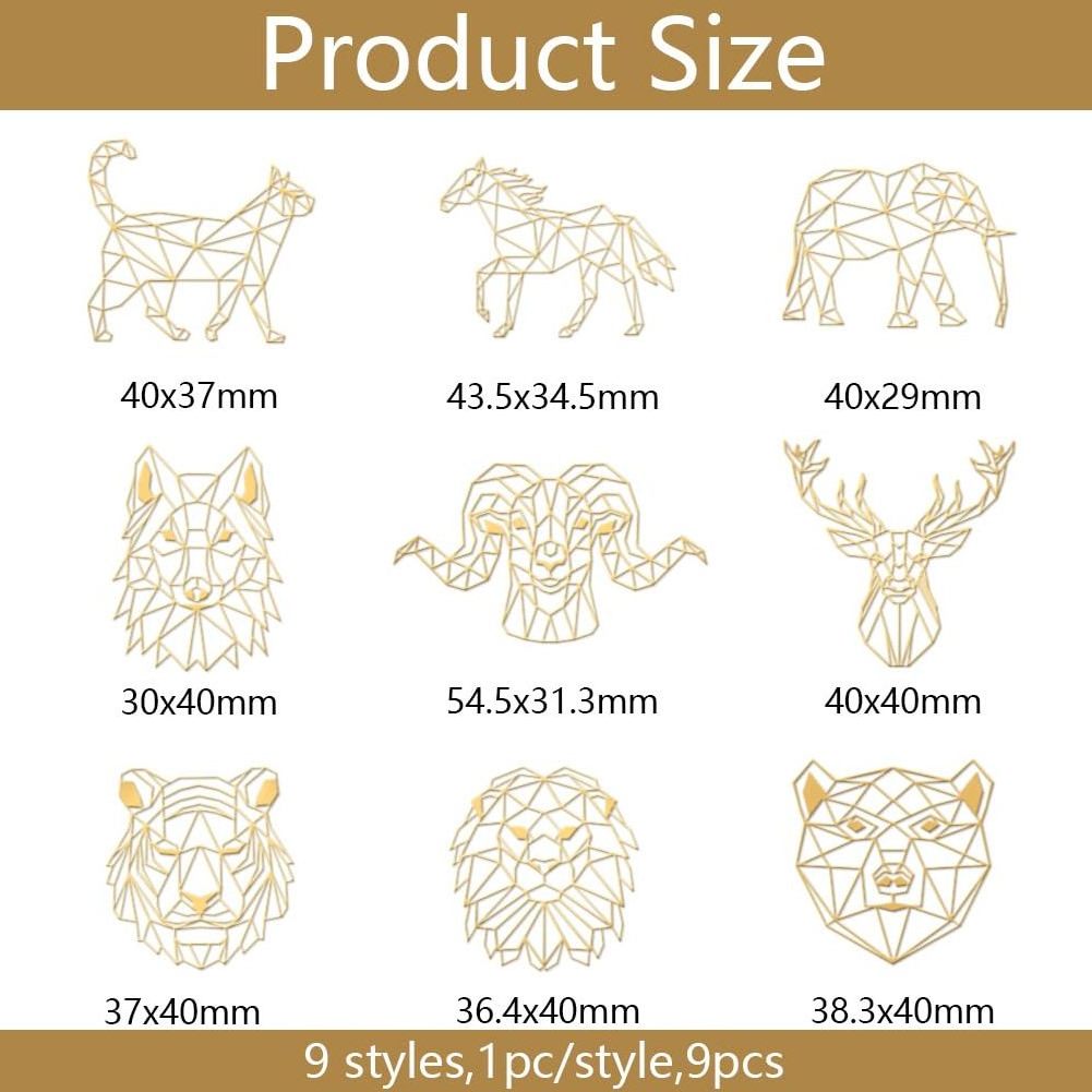 9pcs Golden Metal Flower Stickers Self Adhesive Henna Mandala Stickers Golden Epoxy Stickers for DIY Scra