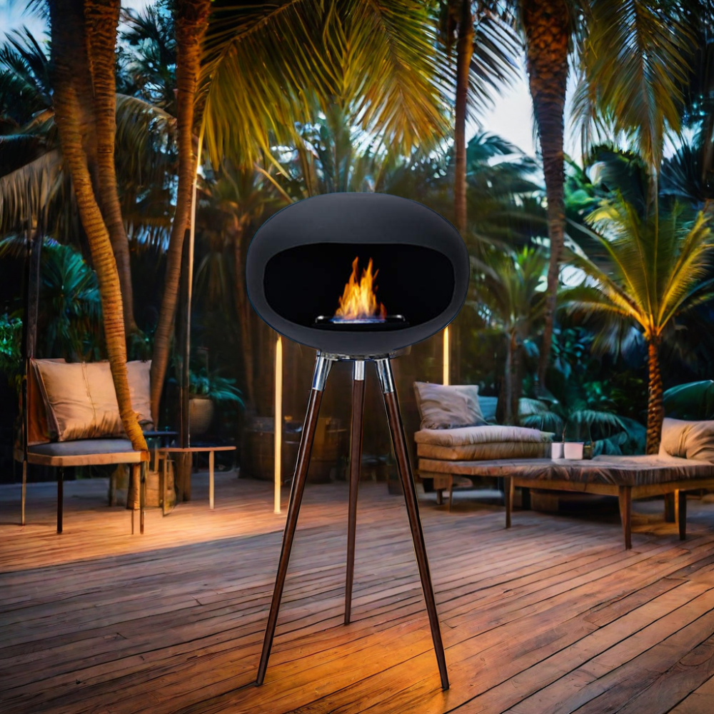 Bioethanol Tripod Fireplace Supported, Adding a Distinctive Style To The Warmth and Ambiance Created By The Fire Dome