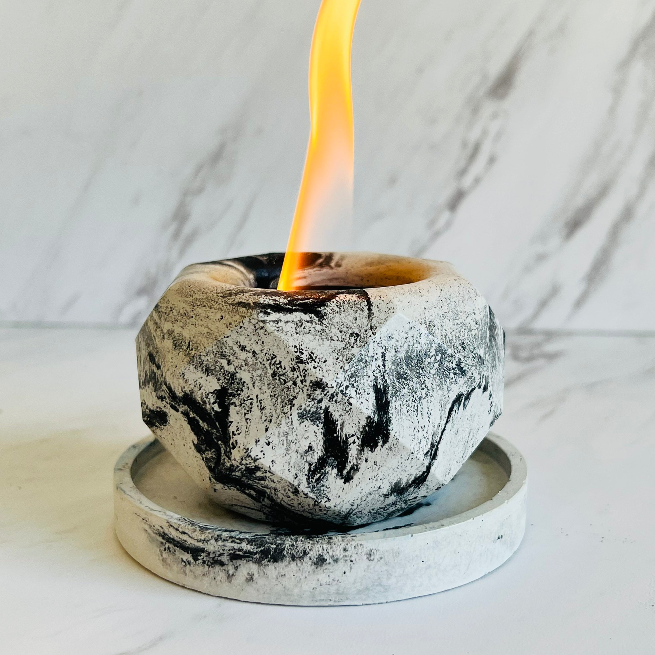 Unique GifConcrete Orb Fire Pit  smores station Kebab Grill Tabletop firepit House Warming Gift Marble SMORES kit