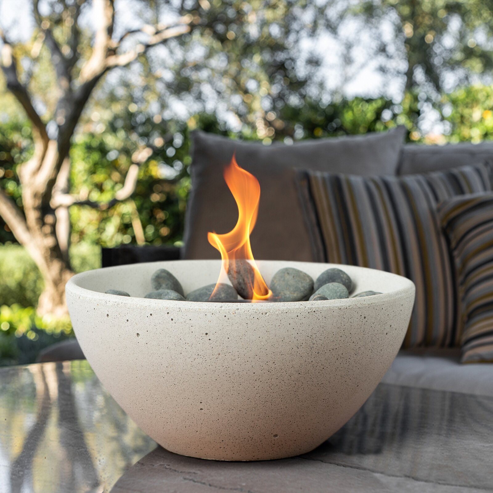 Concrete Gel Tabletop Fireplace Cement Tabletop Fire Pit for Indoor and Outdoor Use