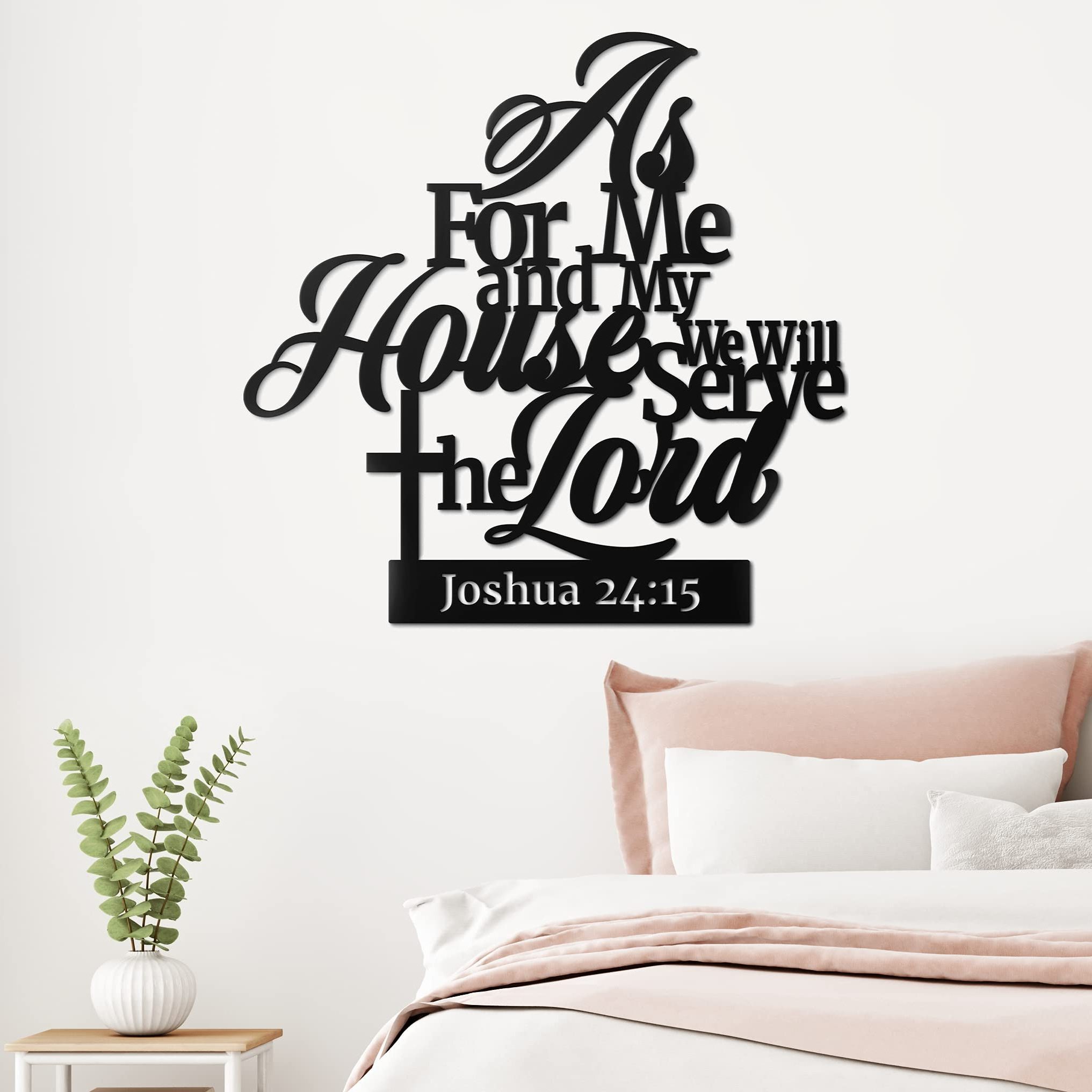 Metal Bible Verses Wall Decor As For Me And My House Christian Wall Decor