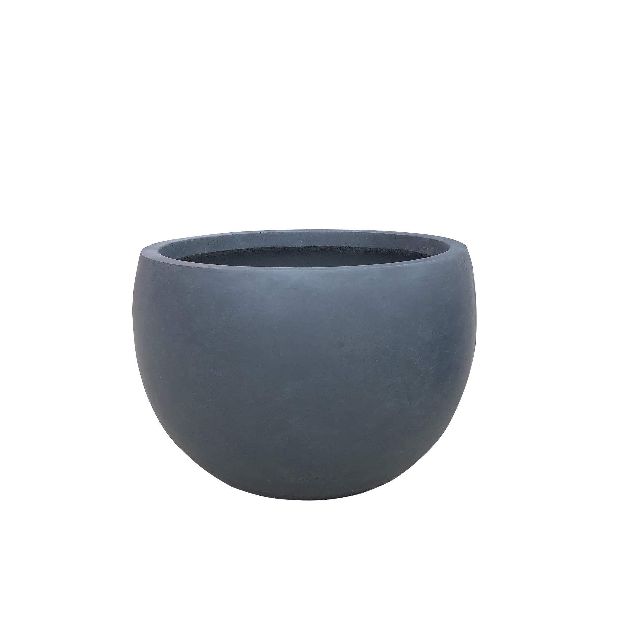 Large Planters Pots Lightweight Concrete Outdoor Round Bowl Planter, Outdoor/indoor CLASSIC Flower Pot Cement All-season