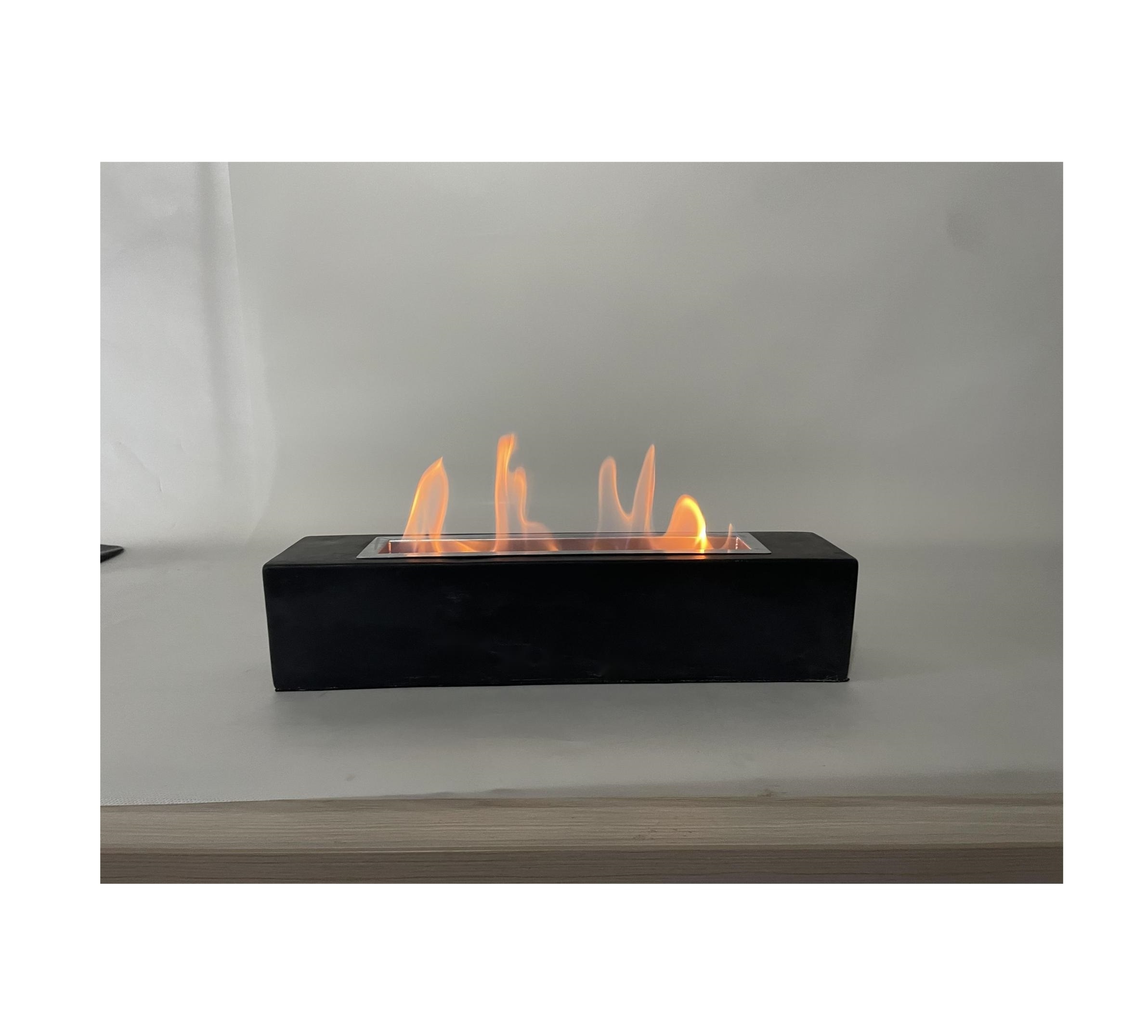 Large Rectangle Tabletop Fire Pit - Portable Bio ethanol Fireplace for Indoor and Garden