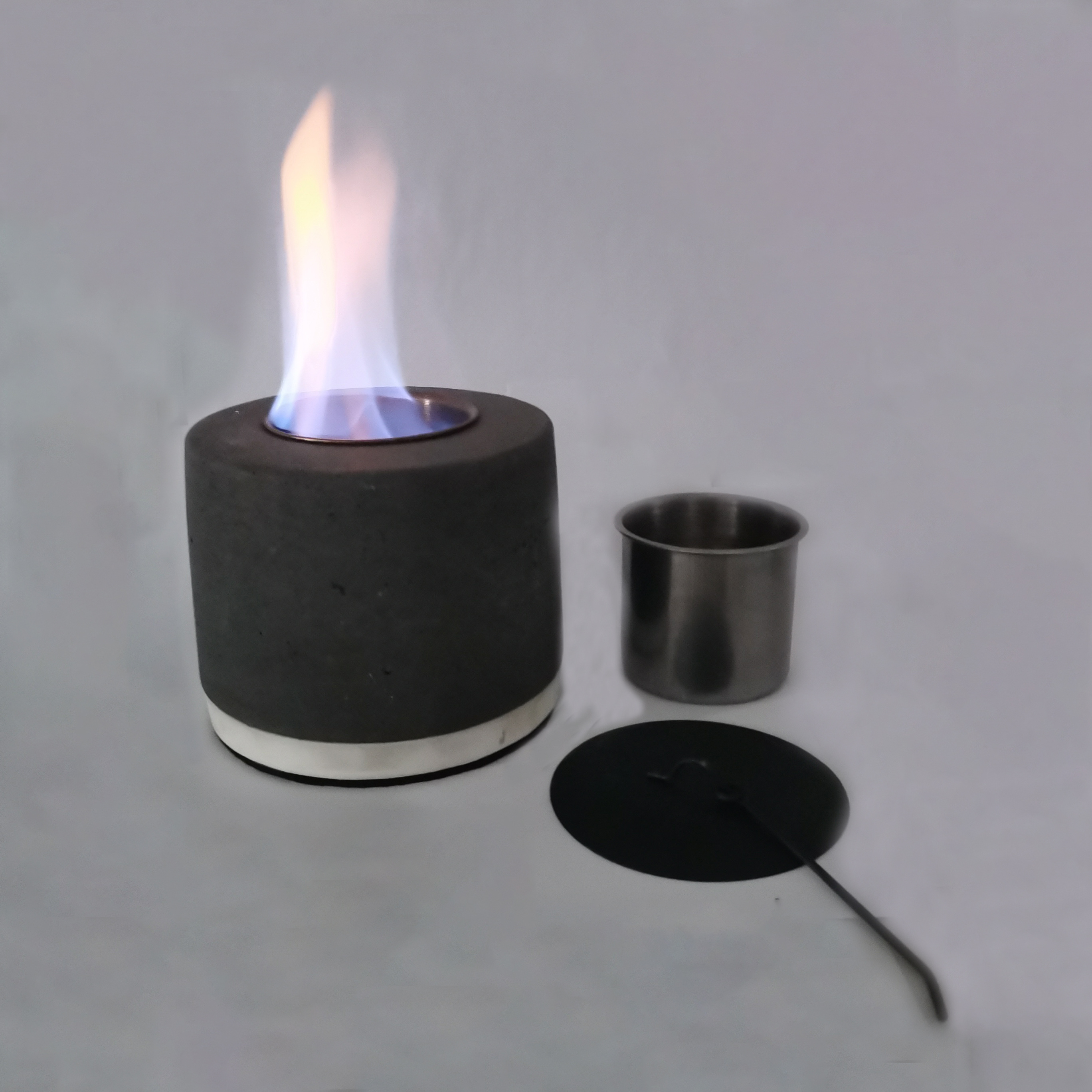 High Quality Concrete Tabletop Fire Pit - Ethanol Fire Bowl, Mini Personal Tabletop Fireplace Bio Ethanol for Indoor and Outdoor