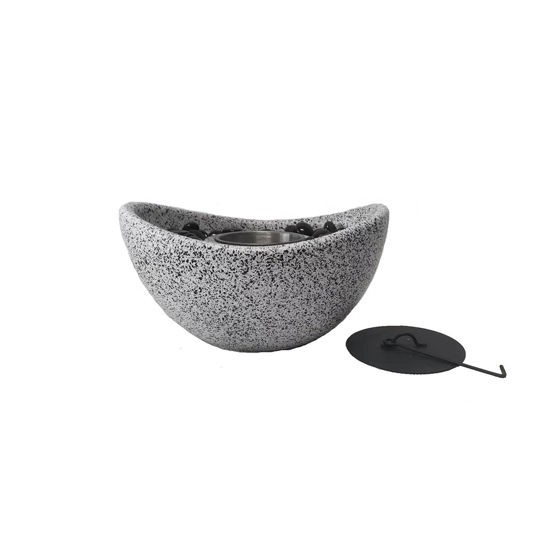 New design concrete tabletop fire pit bowl with marble effect base table fireplace table top fire pits for backyards