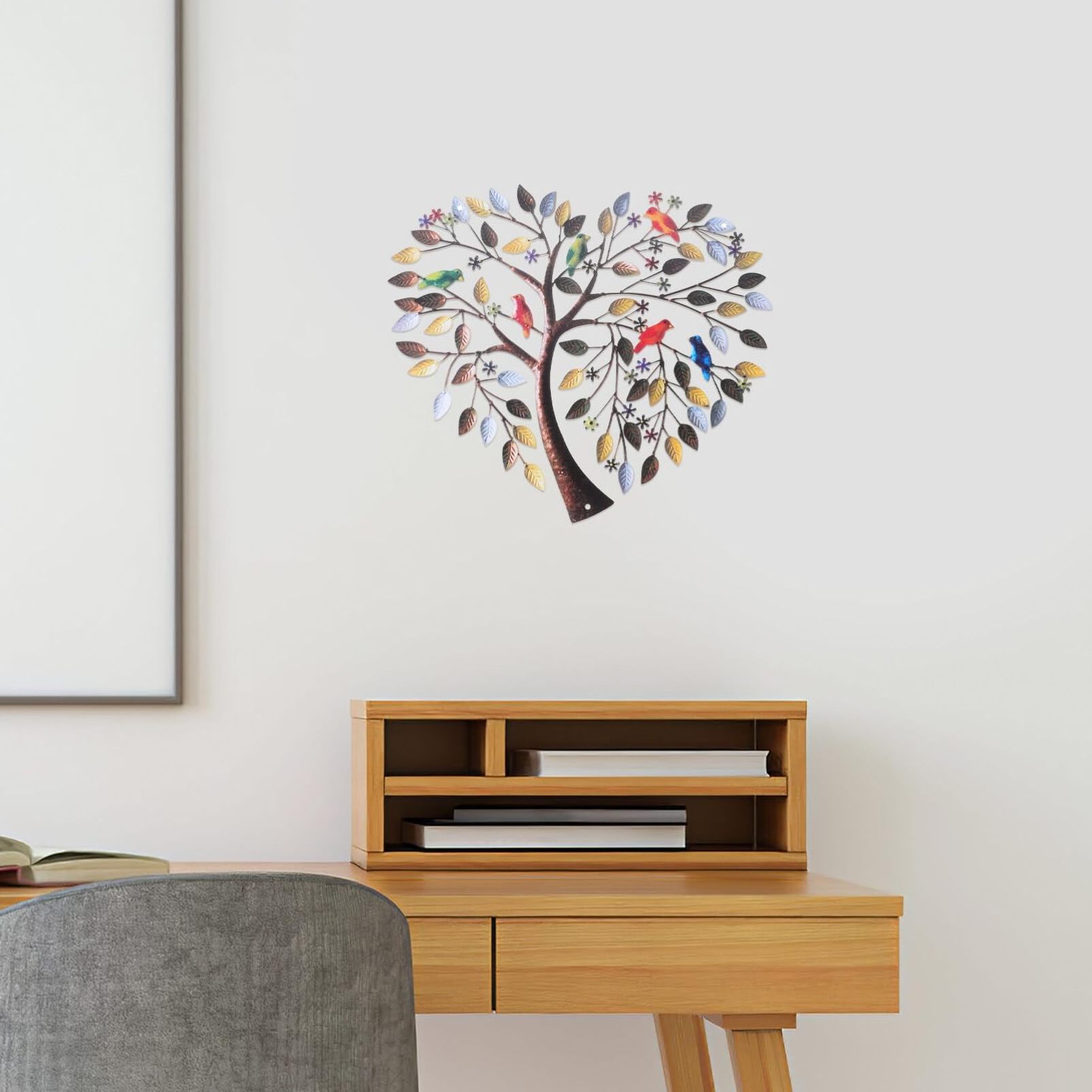 Heart Shaped Tree of Life Metal Wall Art, Heart Tree Wall Hanging Artwork Love Tree Iron Art Ornaments for Modern Home