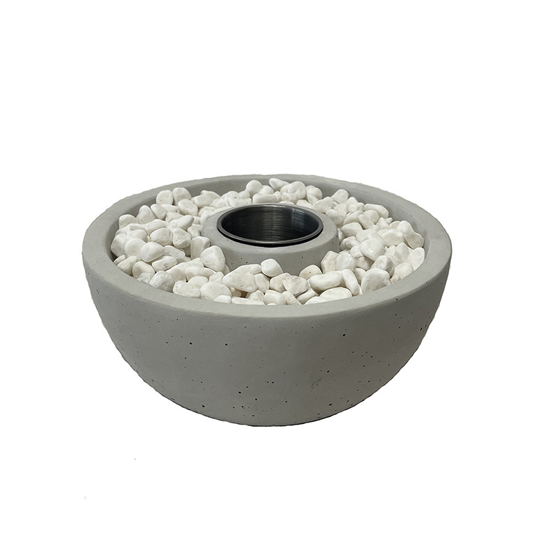 Concrete Tabletop Fire Pit - Ethanol Fire Pit, Fire Bowl, Mini Personal Fireplace for Indoor and Garden