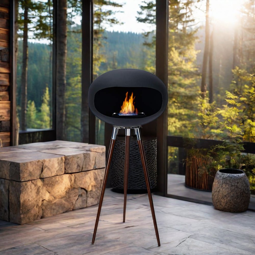 Bioethanol Tripod Fireplace Supported, Adding a Distinctive Style To The Warmth and Ambiance Created By The Fire Dome