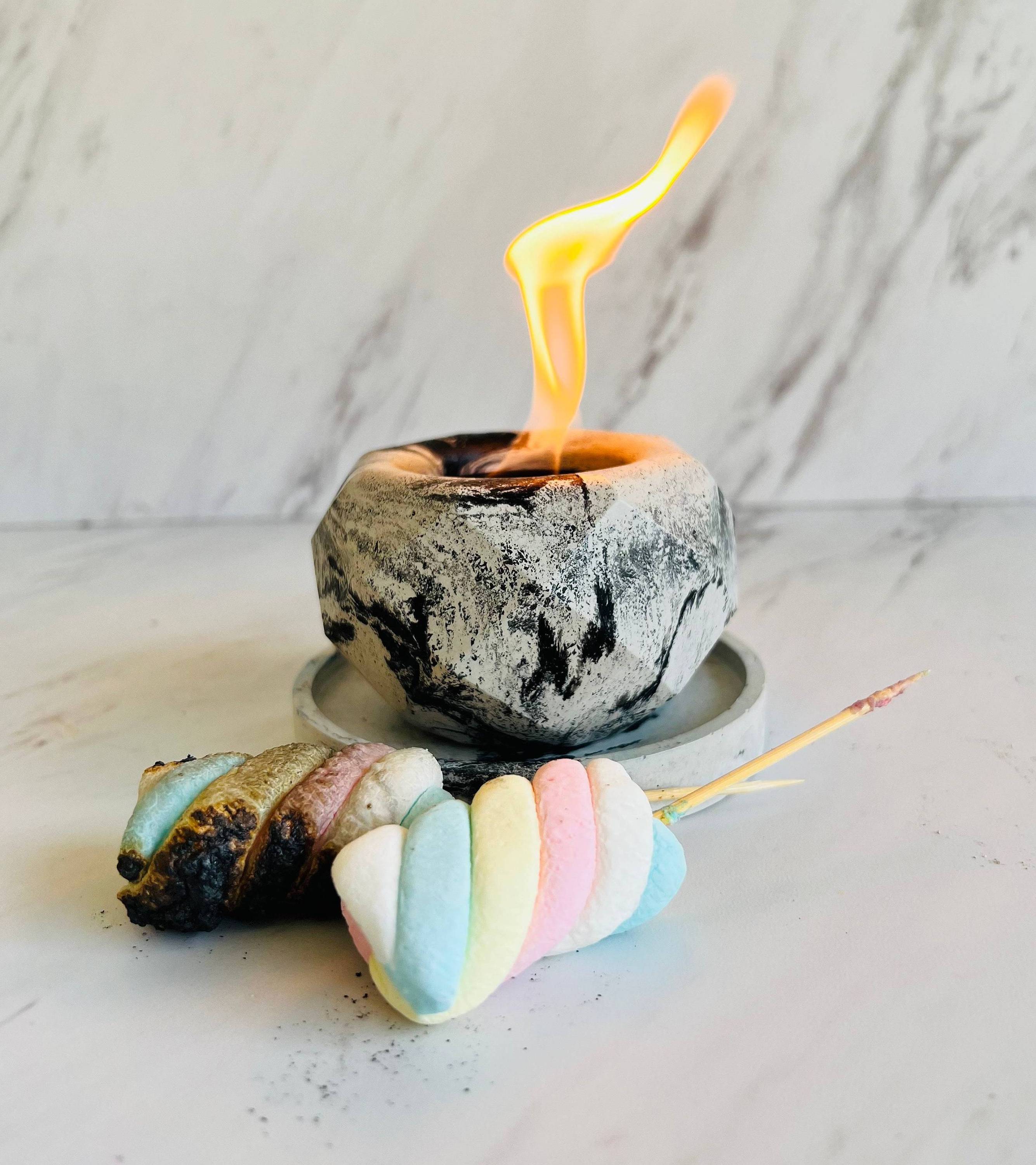 Unique GifConcrete Orb Fire Pit  smores station Kebab Grill Tabletop firepit House Warming Gift Marble SMORES kit