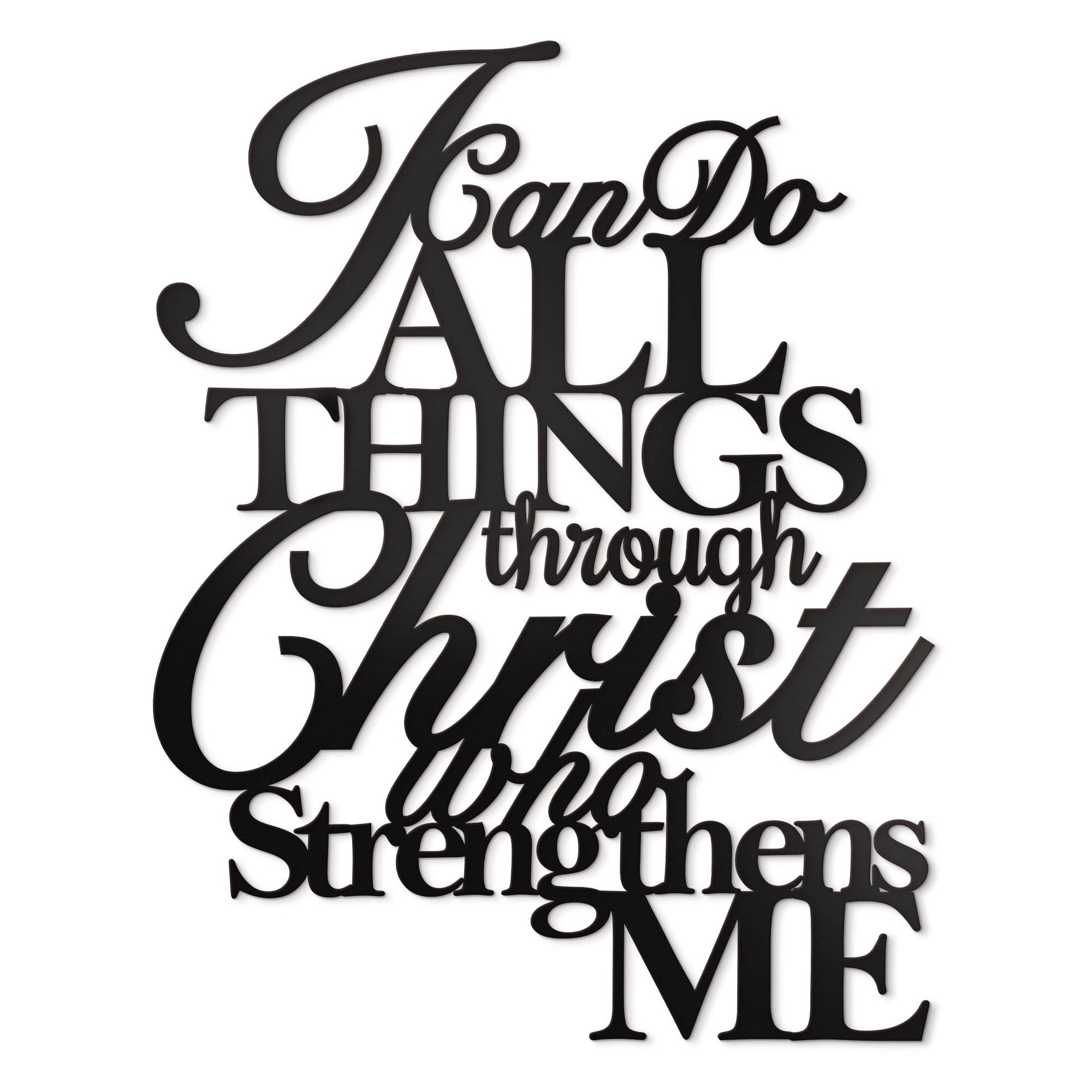 Modern Metal Wall Art, Christ Home Decor I Can Do All Things Through Christ Who Strengthens Me Religious Scripture