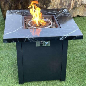 Marble Striped Table Top  Gas Fire Pit  Propane Fire Pit Table for Outdoor  Garden, Yard