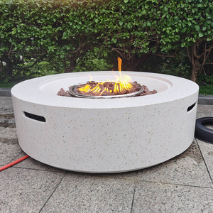 Terrazzo Round Propane Gas Fire pit 41 inches Outdoor Fireplace Fire Table Magnesium Oxide fire pit