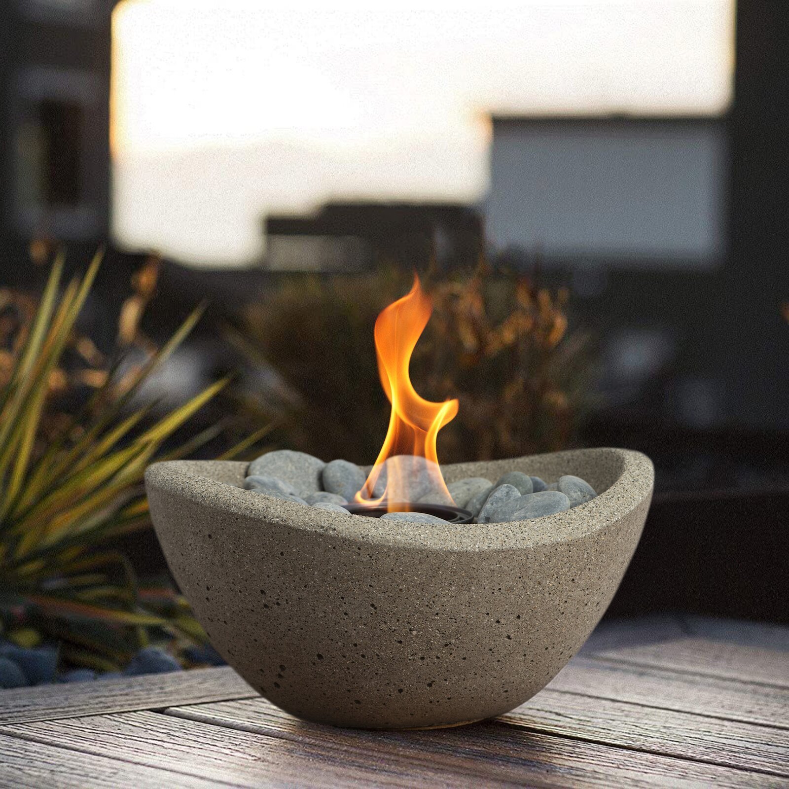 Concrete Gel Tabletop Fireplace Cement Tabletop Fire Pit for Indoor and Outdoor Use