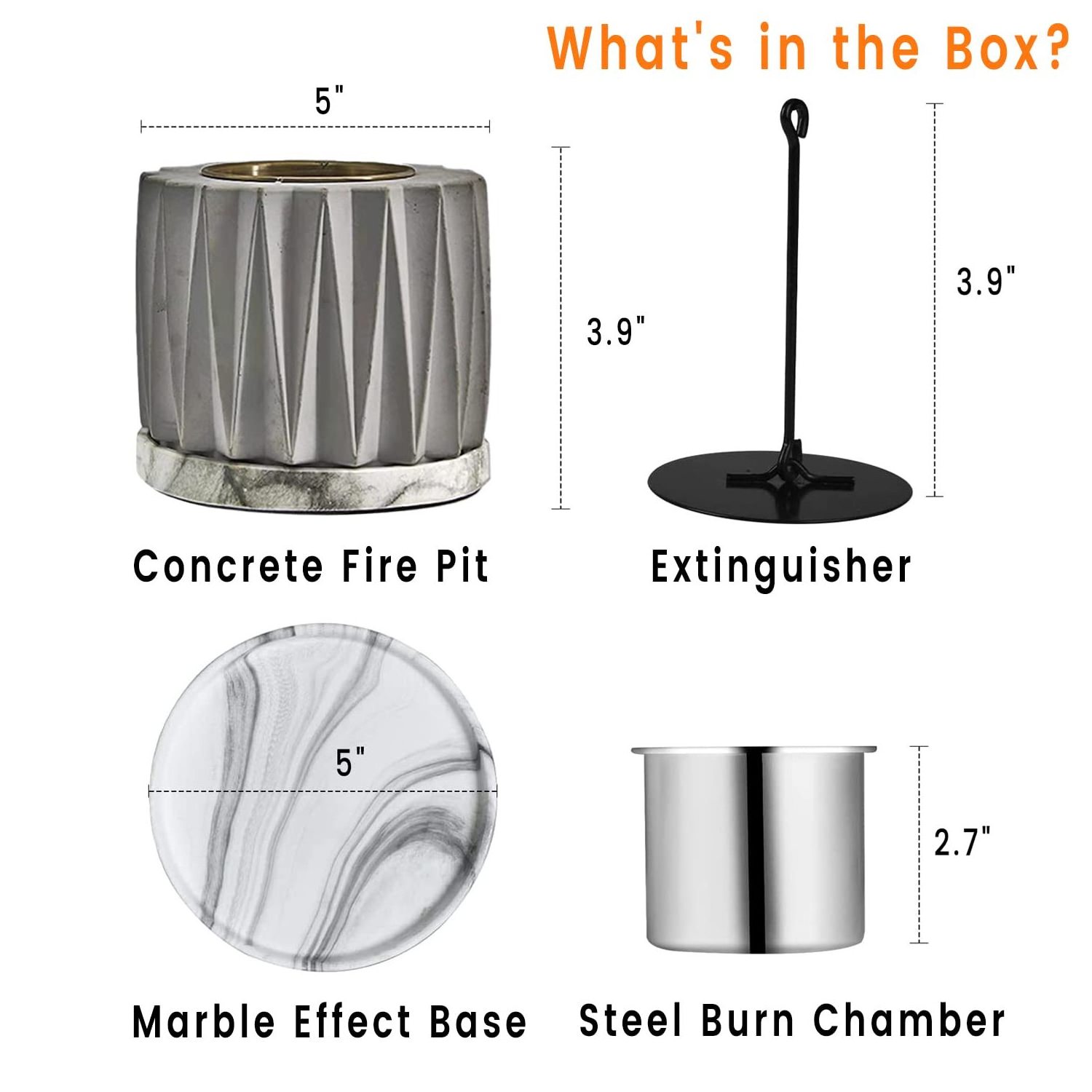 abletop Fire Pit Bowl, Portable Indoor Outdoor Table Top Fire Pit, Personal Mini Fireplace and Smores Maker Cements