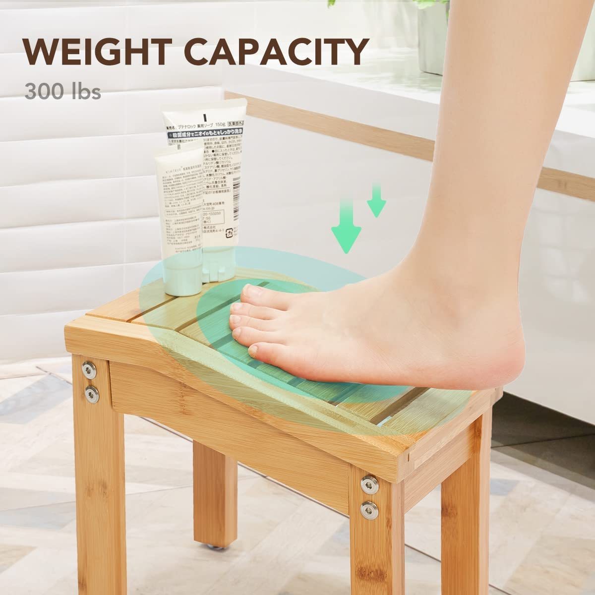 Shower Foot Rest Small Shower Foot Stand for Shaving Legs & Pedicure Waterproof Bathtub Shower Foot Stool with Non-Slip