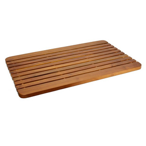 Teak Bath Mat - Natural Teak Shower Mat for Bathroom, Sauna, Pool, Hot Tub and RV Outdoor wooden waterproof Shower Mat