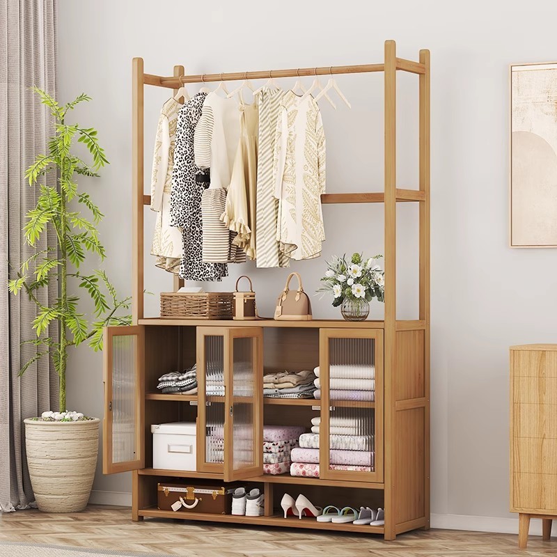 Coat rack Vertical home bedroom multi-functional storage rack bedside hanger coat closet closet closet living room drying rack