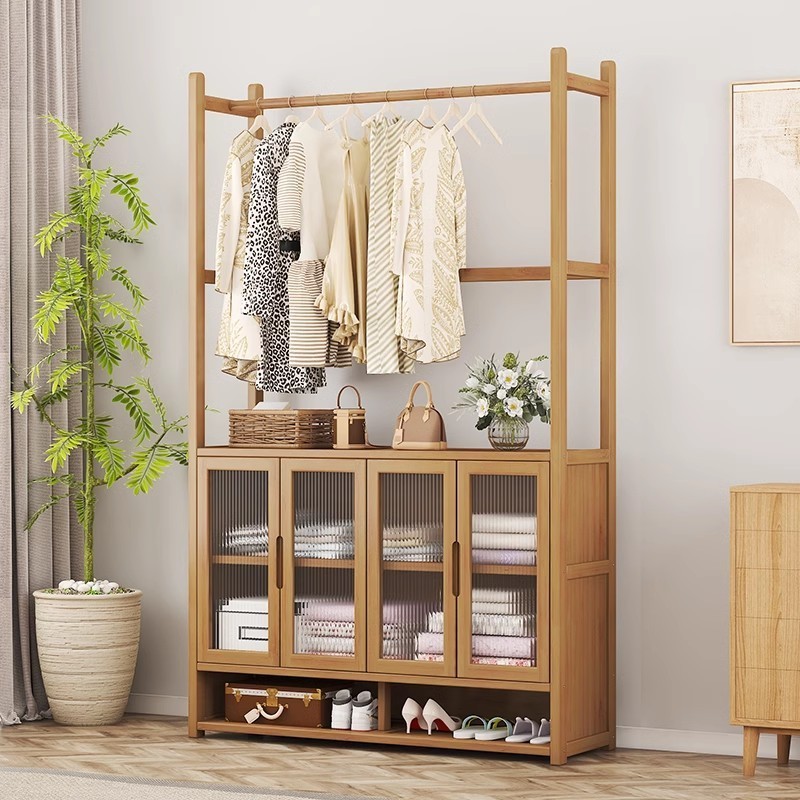 Coat rack Vertical home bedroom multi-functional storage rack bedside hanger coat closet closet closet living room drying rack