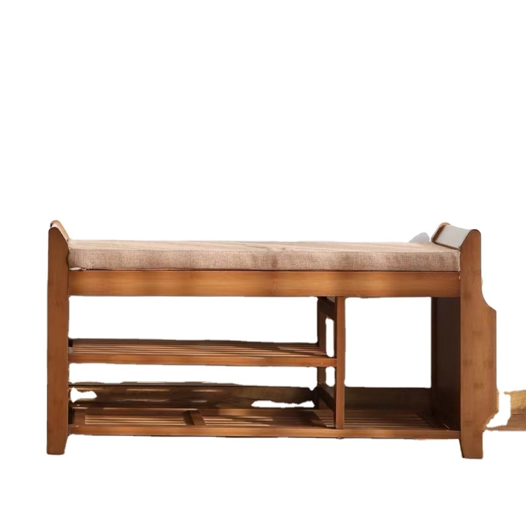 Shoe Storage Bench Solid Wood Bench with Shoe Storage with Soft cushion for Hallway Entryway Living Room