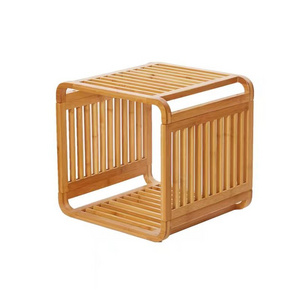 Storage shelf Bedroom bedside table simple bamboo wooden floor multi-functional storage shelf