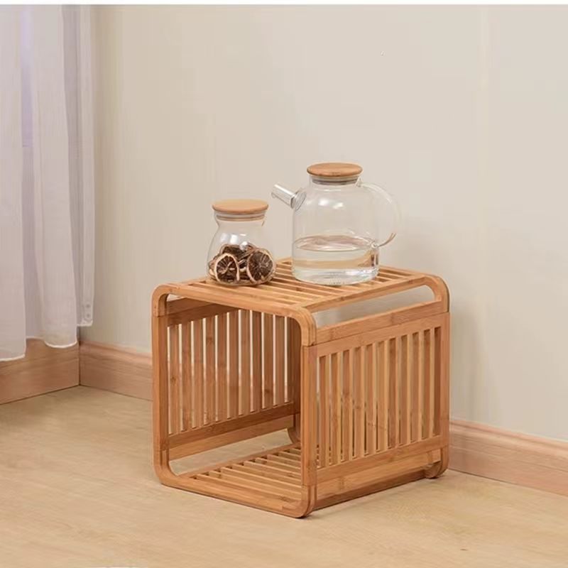 Storage shelf Bedroom bedside table simple bamboo wooden floor multi-functional storage shelf