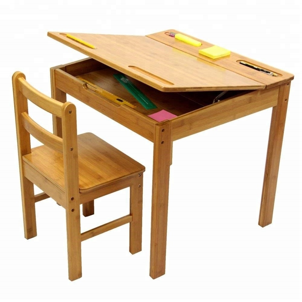 Bamboo Study Table With Chair For Kids Students Kids Table and Chair Set