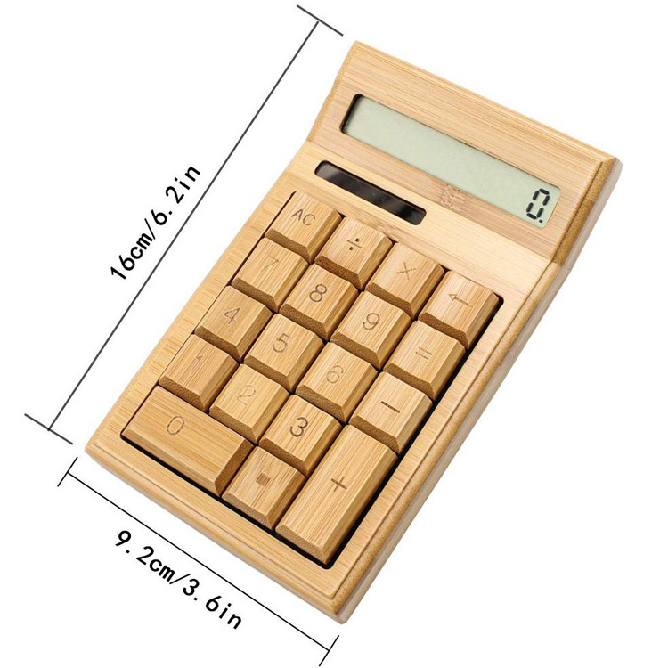 Bamboo Wood Calculator Handheld for Daily and Basic Office organizer