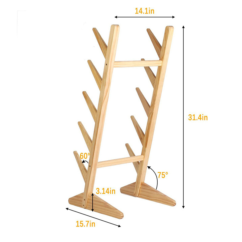 Five Layer Wooden Skateboard Storage Rack Floor Stand Display Skateboard Holder Organizer for Skate Shop