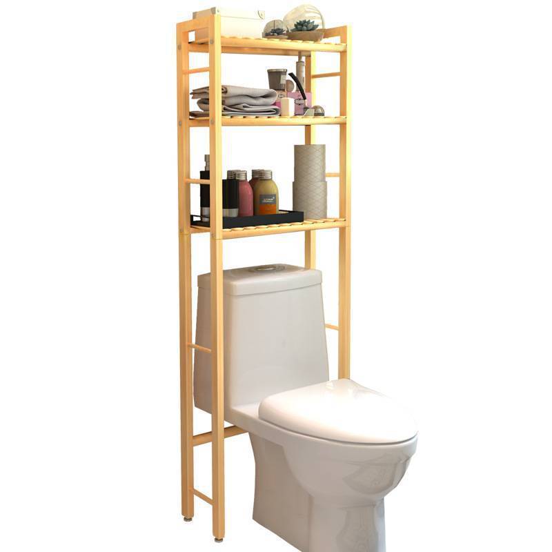 Over The Toilet Storage Rack 3-Tier Bathroom Organizer Shelf Over Toilet Bathroom Space Saver with Shelves Rustic Brown