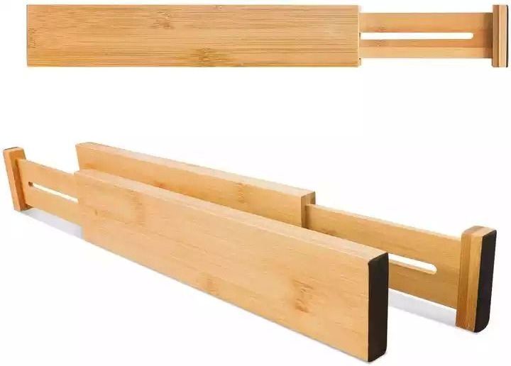 Bamboo drawer dividers for kitchen drawer organizers adjustable space drawer dividers