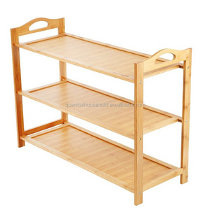 Bamboo Wooden Foldable Shoe Rack  3 tier Storage Organizer