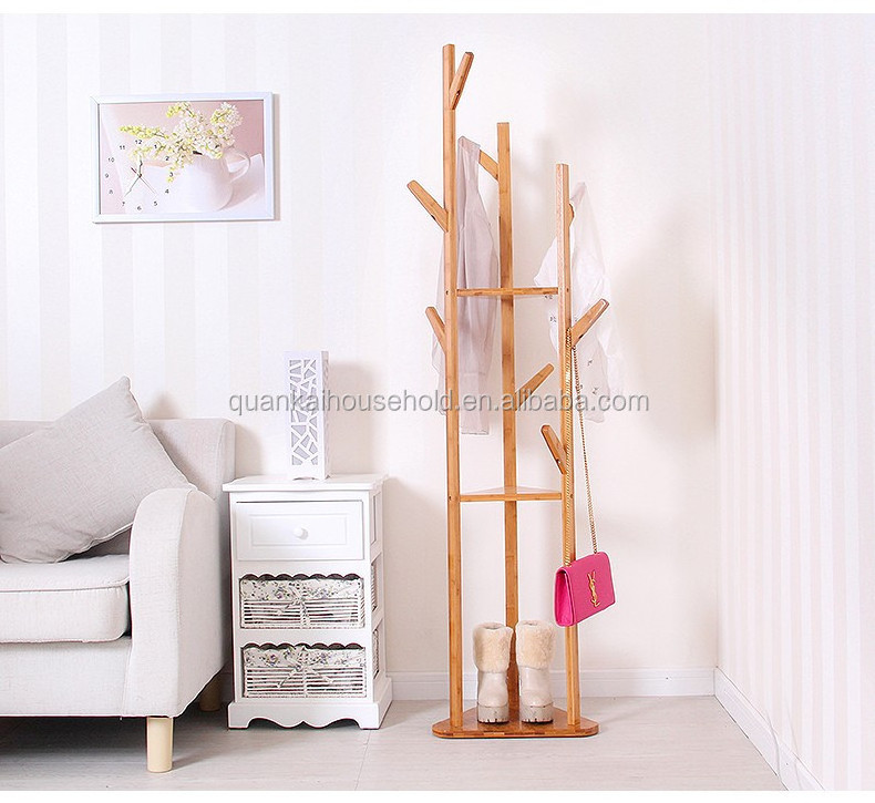 Creative Simple vertical Hanger Bamboo Hat Coat Rack Clothes Tree