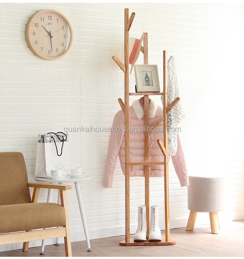 Creative Simple vertical Hanger Bamboo Hat Coat Rack Clothes Tree