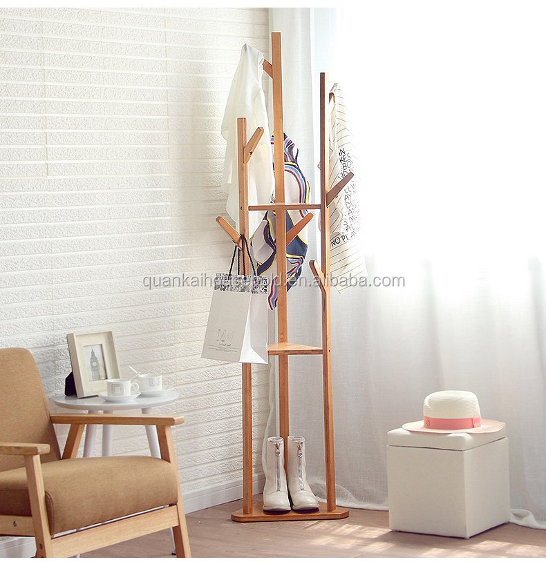 Creative Simple vertical Hanger Bamboo Hat Coat Rack Clothes Tree