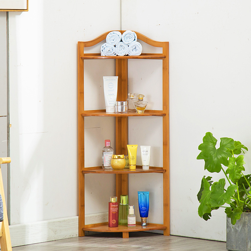 Bamboo Bathroom Corner Stand Shelf used For bathroom, living room, ,bedroom, kitchen