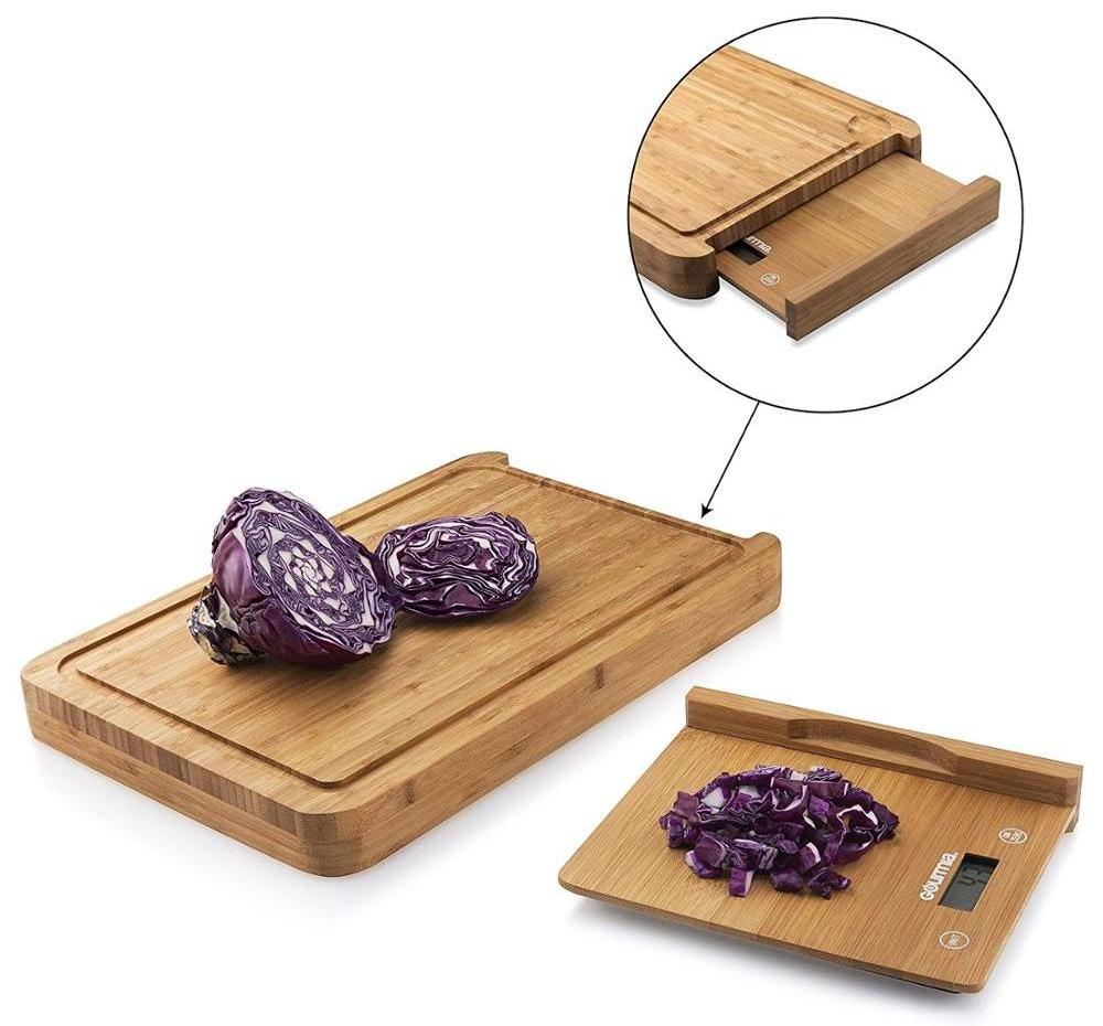 Cutting Board Digital Scale Bamboo chopping blocks With Removable Kitchen Scale