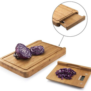 Cutting Board Digital Scale Bamboo chopping blocks With Removable Kitchen Scale