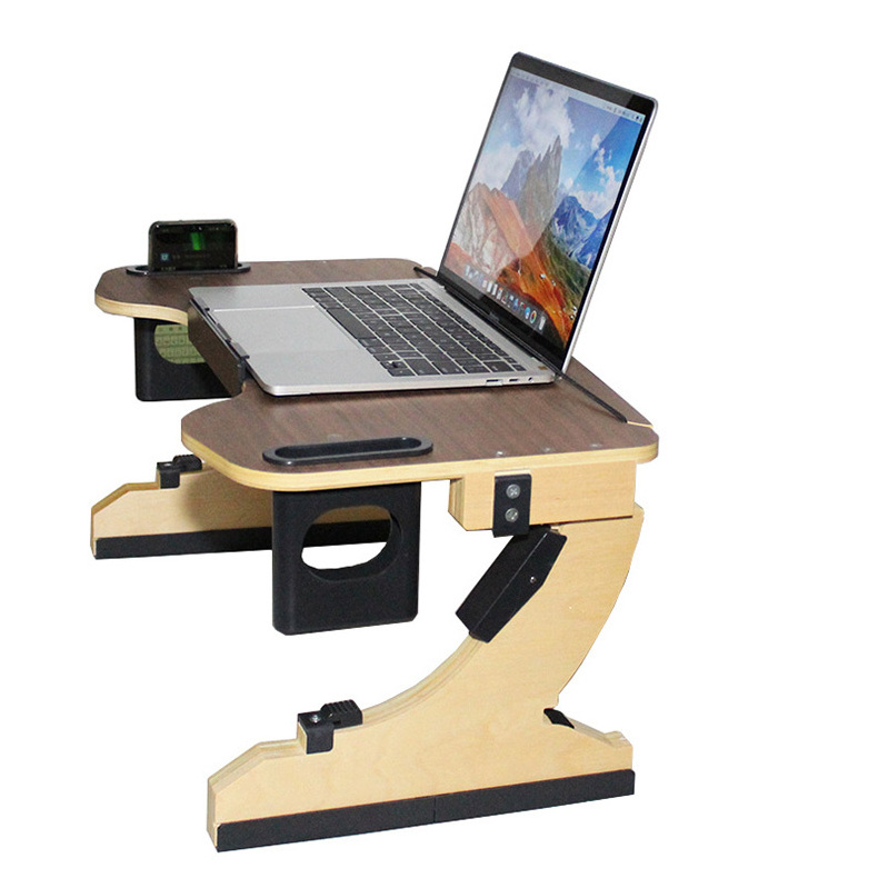 Wooden folding adjustable Angle function desk Lie to play computer artifact on the bed laptop desk Breakfast Table with Foldable