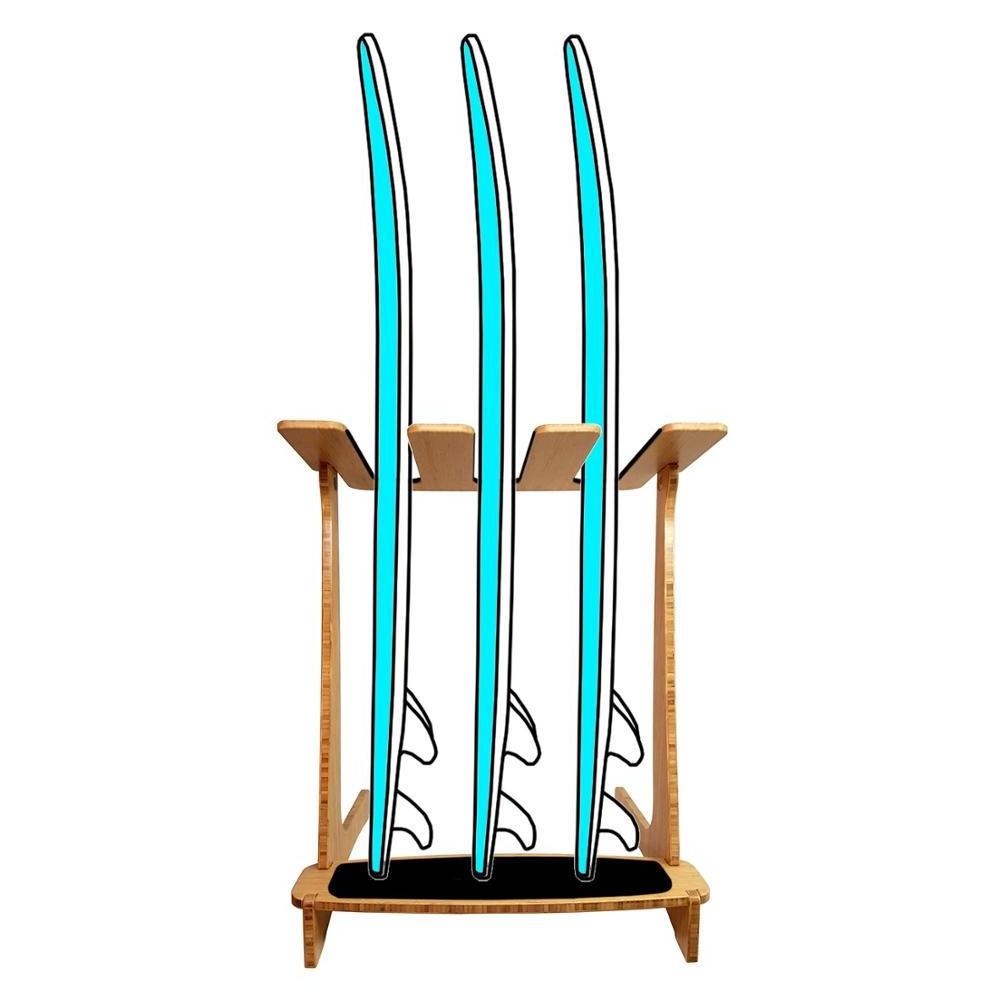 Bamboo Freestanding Vertical Surfboard Rack