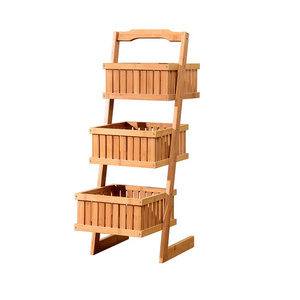 3 Tier Bamboo Shelves Free Standing Bathroom Storage Stand Rack Flower Display Shelf for Home Toys Vegetable Storage Rack