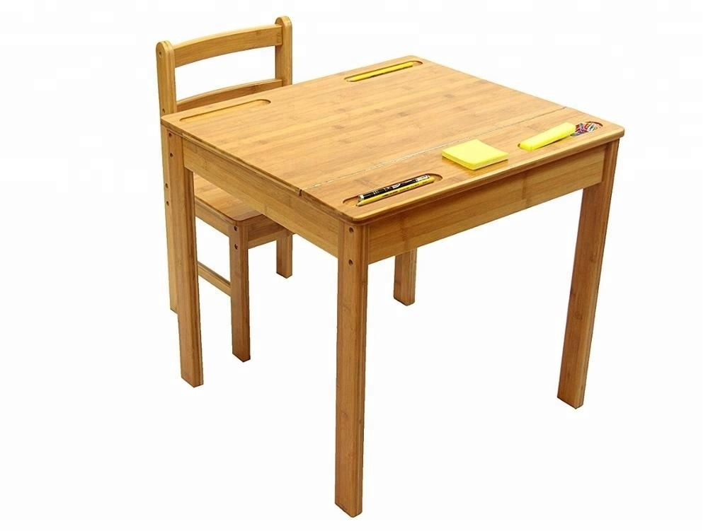 Bamboo Study Table With Chair For Kids Students Kids Table and Chair Set