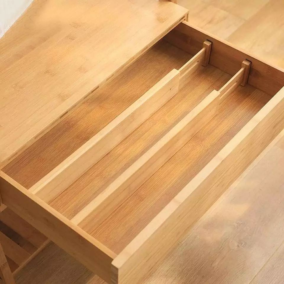 Bamboo drawer dividers for kitchen drawer organizers adjustable space drawer dividers