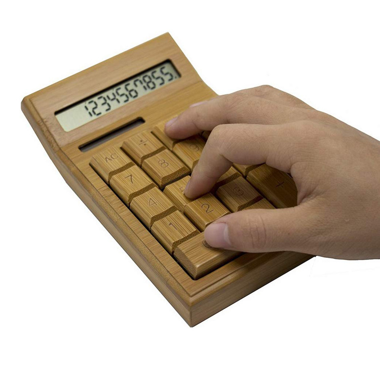 Bamboo Wood Calculator Handheld for Daily and Basic Office organizer