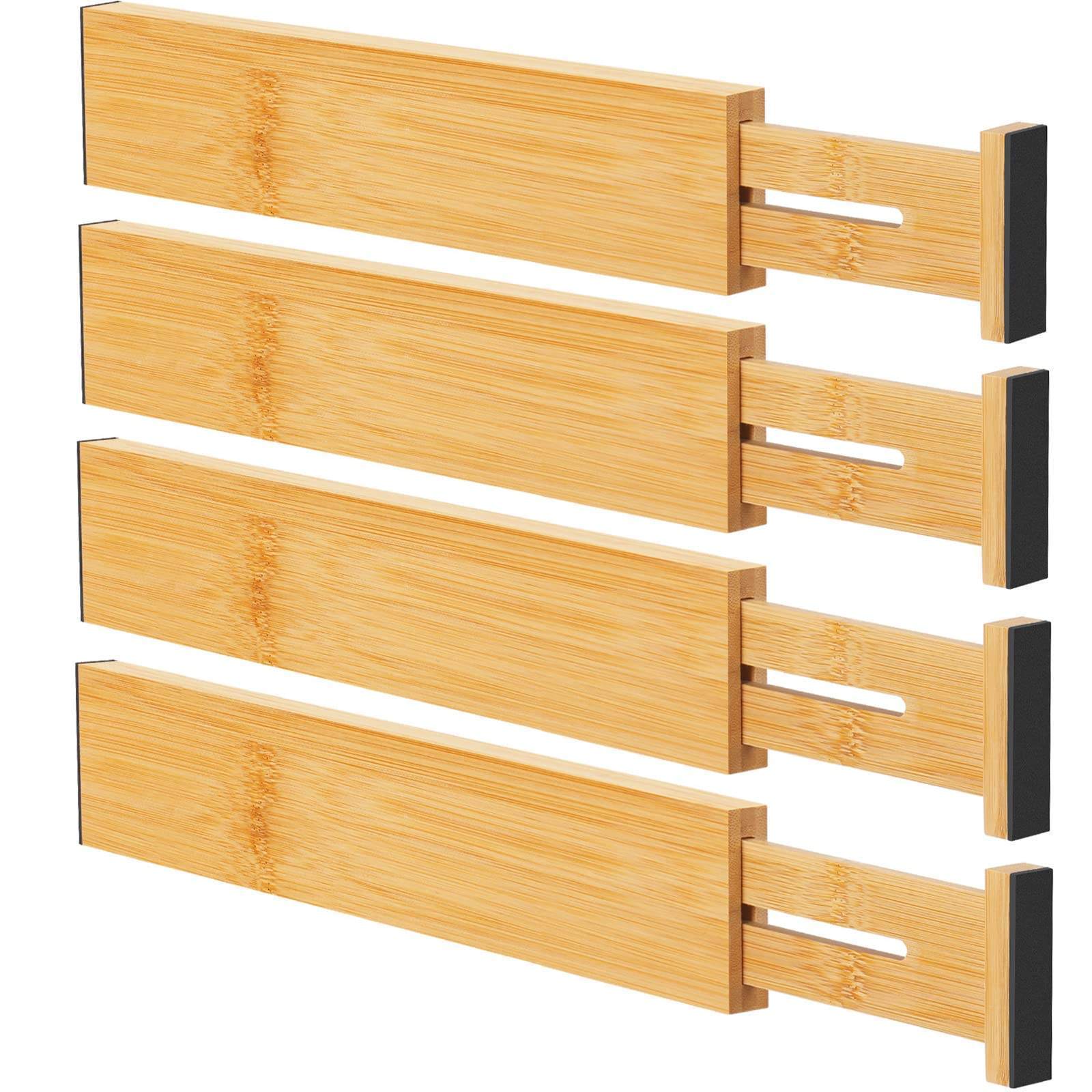 Bamboo drawer dividers for kitchen drawer organizers adjustable space drawer dividers