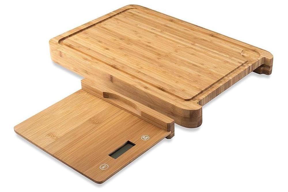 Cutting Board Digital Scale Bamboo chopping blocks With Removable Kitchen Scale