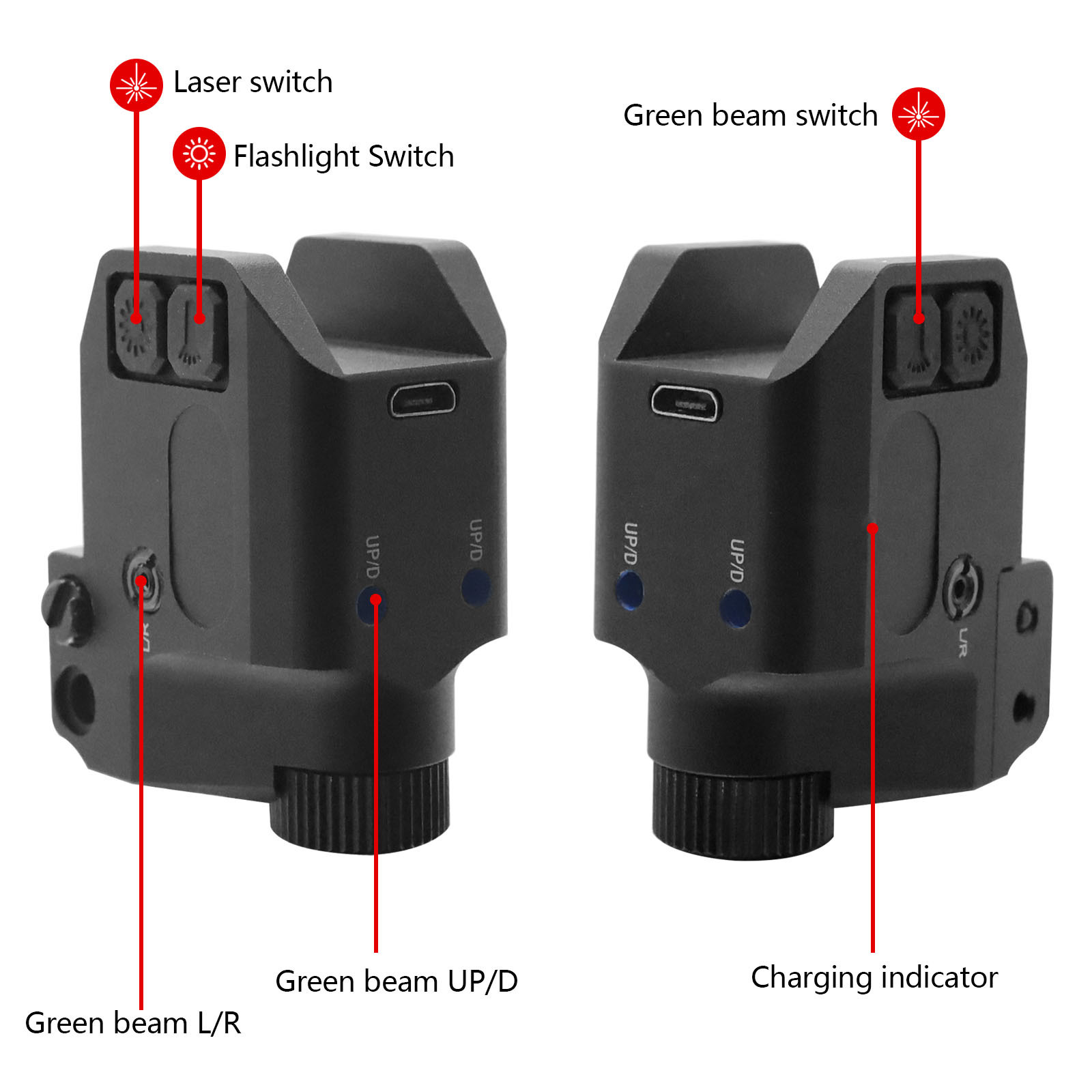 Rechargeable 500 Lumens Tactical Light Beam