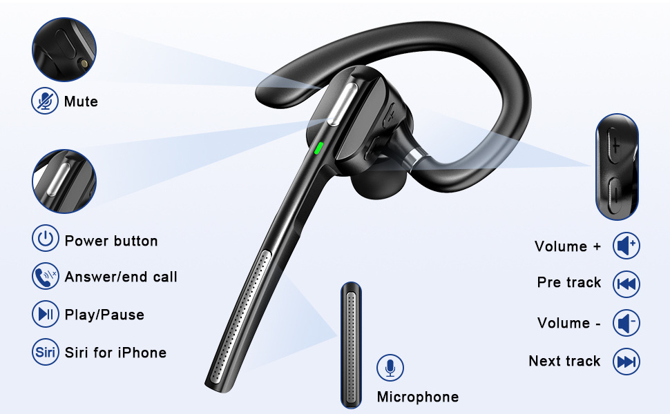 QuanMeng Bluetooth Headset G5 Business Headphone Waterproof Wireless earbuds earphones Single Ear Bluetooth headset