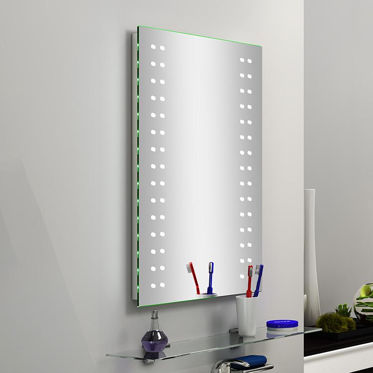 Compact 800mm aluminum battery operated LED bathroom Mirror with lights